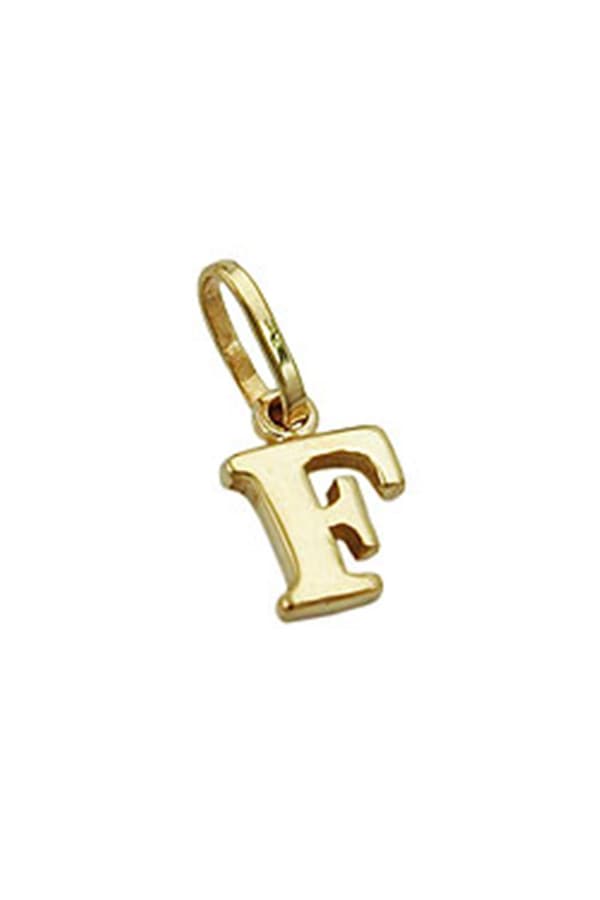 Pendant 8x5,5mm Initiale F Shiny 9k Gold - GL430855