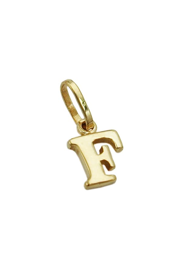 Pendant 8x5,5mm Initiale F Shiny 9k Gold - GL430855