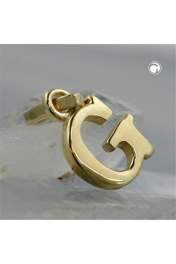 Pendant 8x6mm Initiale G Shiny 9k Gold - GL430856