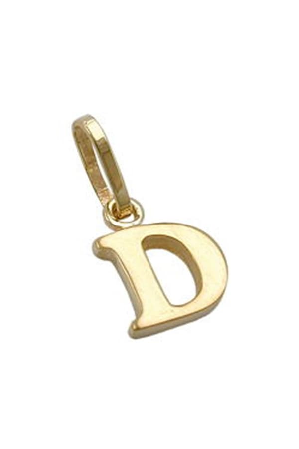 Pendant 8x6mm Initiale D Shiny 9k Gold - GL430853