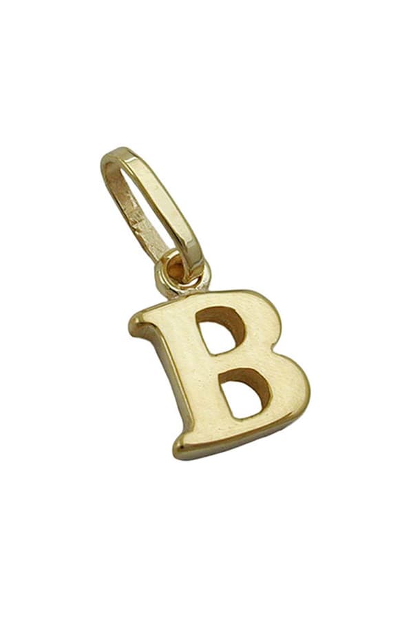 Pendant 8x6mm Initiale B Shiny 9k Gold - GL430851