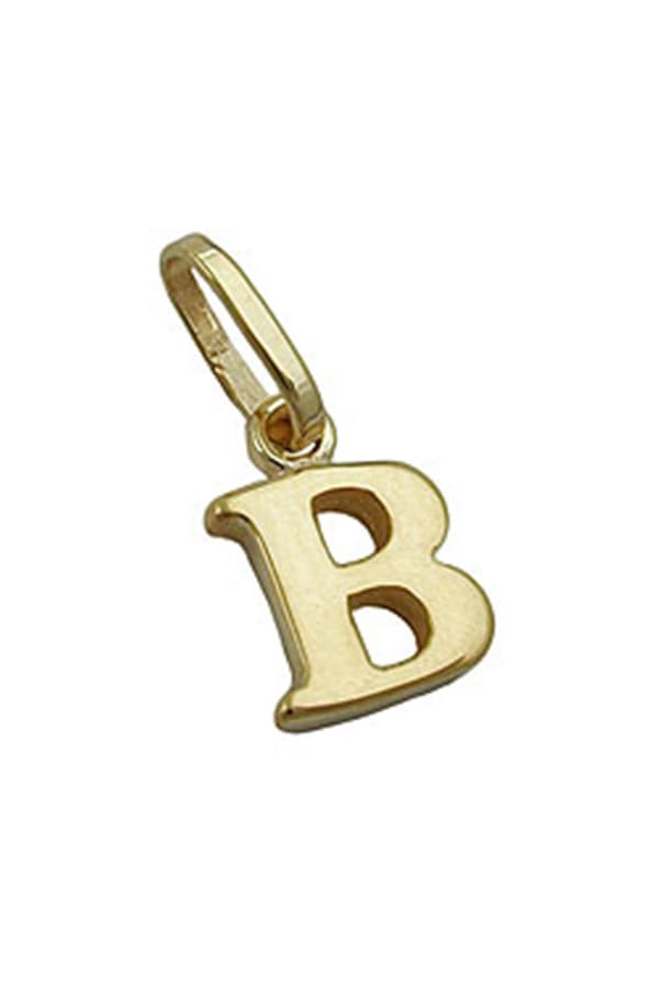 Pendant 8x6mm Initiale B Shiny 9k Gold - GL430851