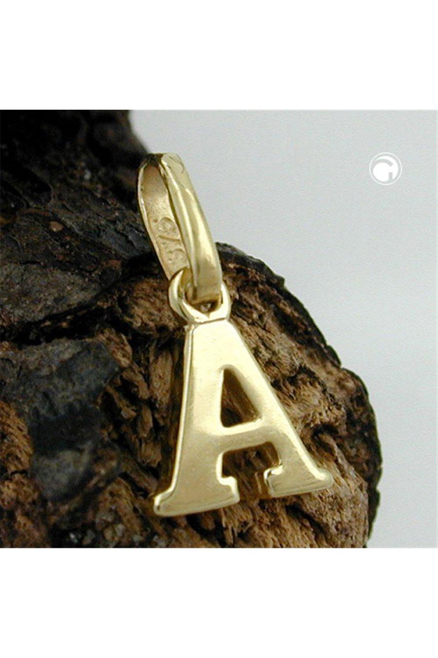 Pendant 8x6,5mm Initiale A Shiny 9k Gold - GL430850