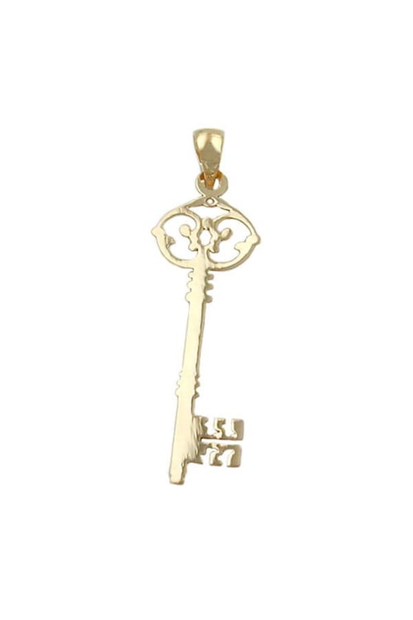 Pendant 33x11mm Key Filigree 9k Gold - GL430828