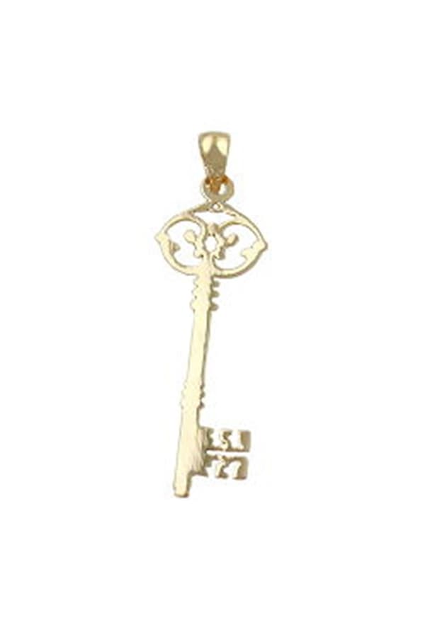 Pendant 33x11mm Key Filigree 9k Gold - GL430828