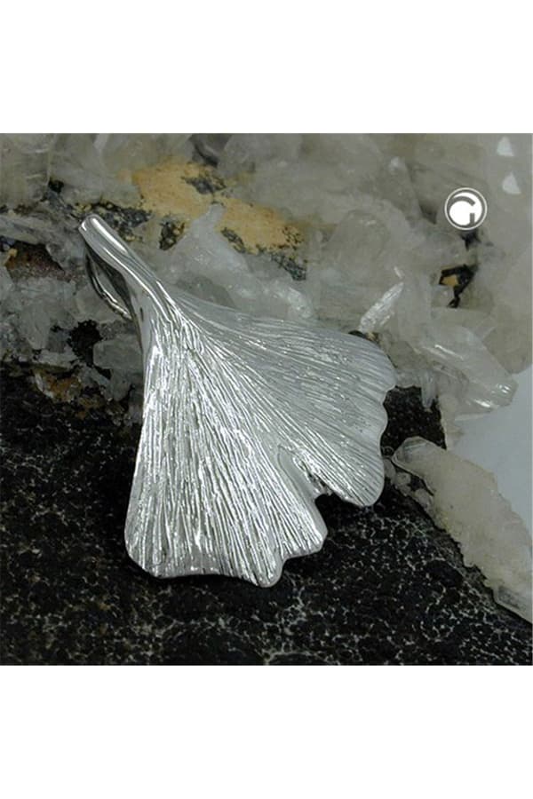 Pendant 24mm Ginkgo Leaf 9kt White Gold - GL430714