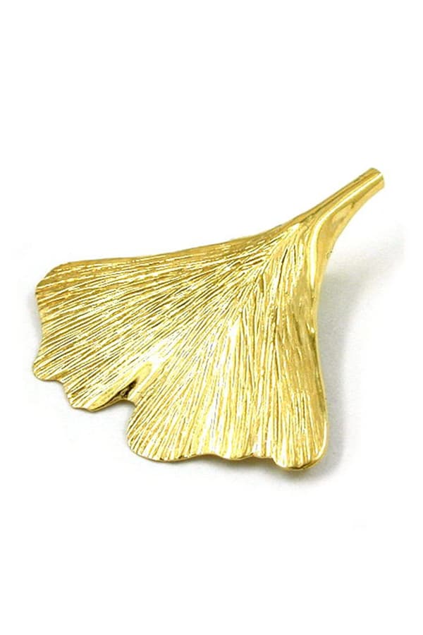 Pendant 23x24mm Ginkgo Leaf Shiny 9k Gold - GL430146