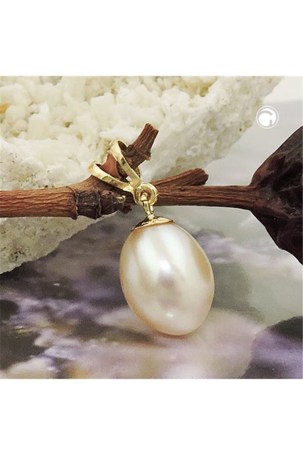 Pendant Approx 10x8,5mm Freshwater Cultured Pearl Oval 9k Gold - GL430084