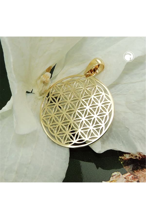 Pendant Flower Of Life Shiny 9k Gold - GL431462