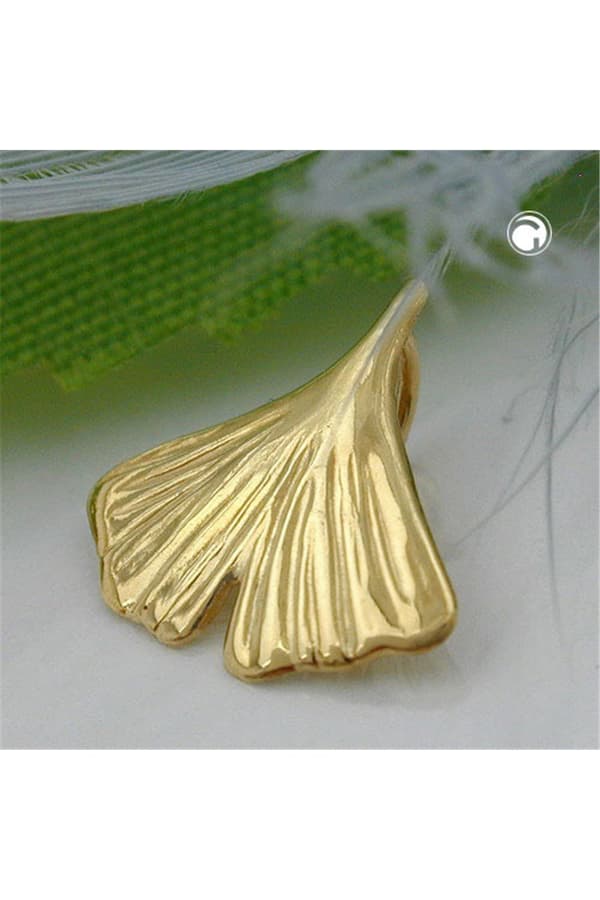 Pendant Ginkgo Leaf 12mm 9k Gold - GL431490