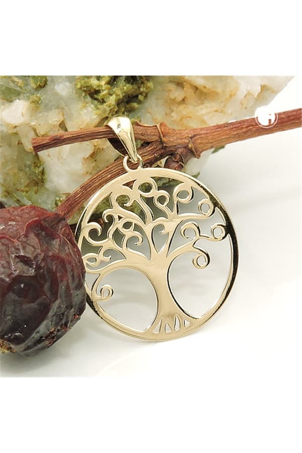 Pendant Tree Of Life Polished 9k Gold - GL431495