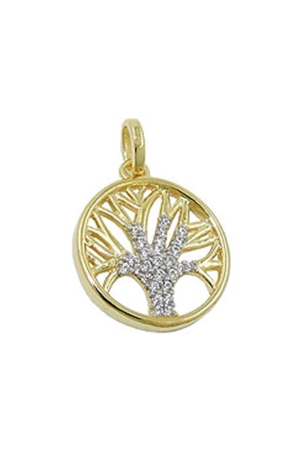 Pendant Tree Of Life Zirconias 9k Gold - GL431469