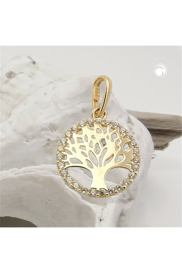 Pendant Tree Of Life Polished 9k Gold - GL431496