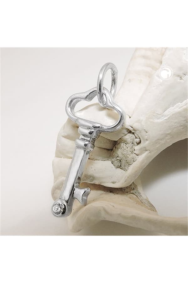 Pendant Key With Zirconia Silver 925 - GL93551