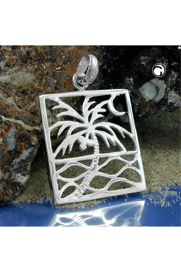 Pendant Rectangular Palm Tree Silver 925 - GL93027