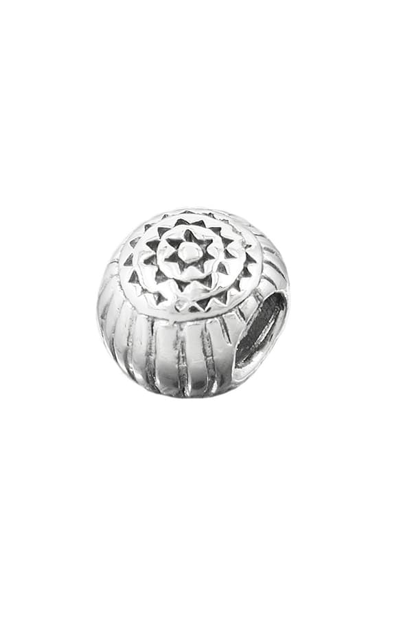 Pendant 10x8mm Bead Antique Blackened Rhodium Plated Silver 925 - GL93033