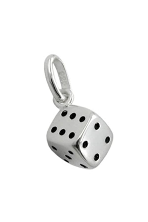 Pendant Dice Cube Black Silver 925 - GL91120