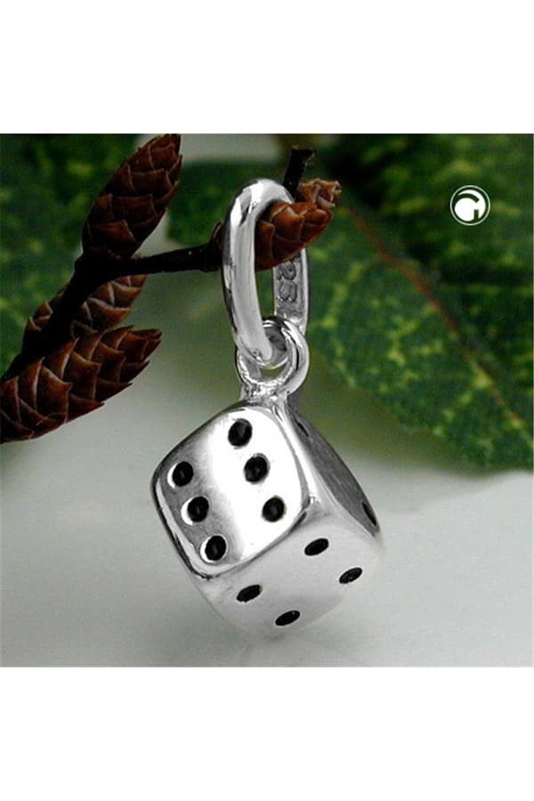 Pendant Dice Cube Black Silver 925 - GL91120