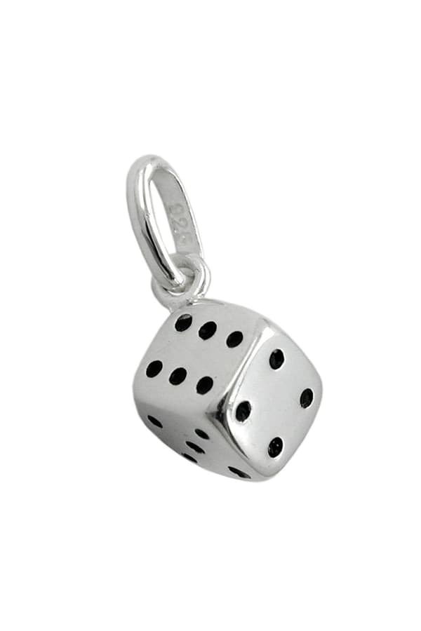 Pendant Dice Cube Black Silver 925 - GL91120