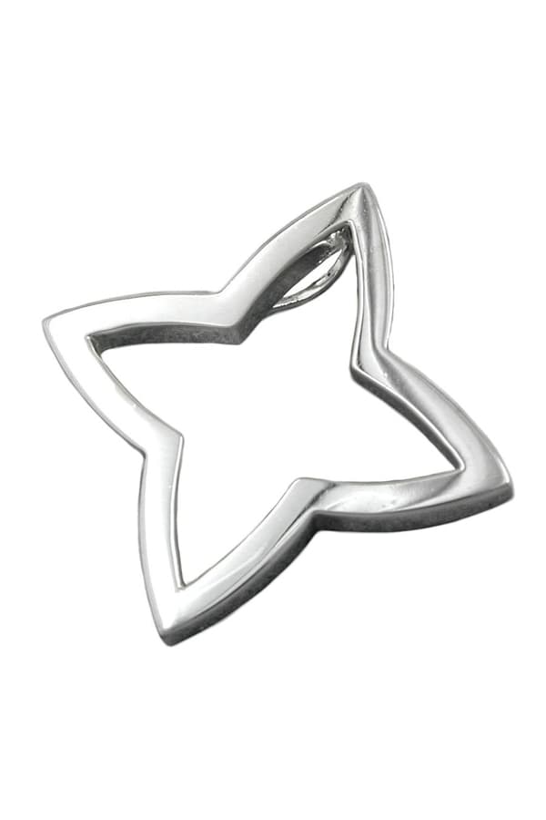 Pendant 25mm Star Shiny Rhodium Plated Silver 925 - GL90471