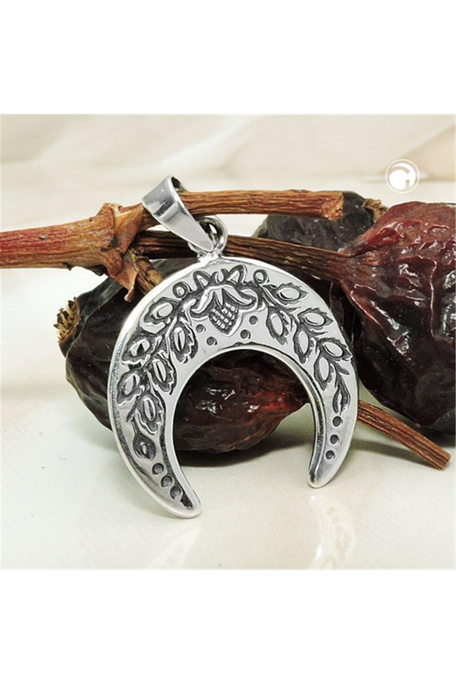 Pendant Crescent Moon Oxid. Silver 925 - GL93933