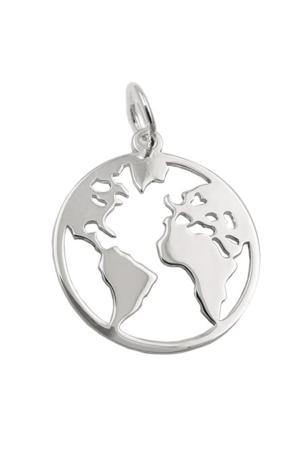 Pendant World Atlas Polished Silver 925 - GL93935