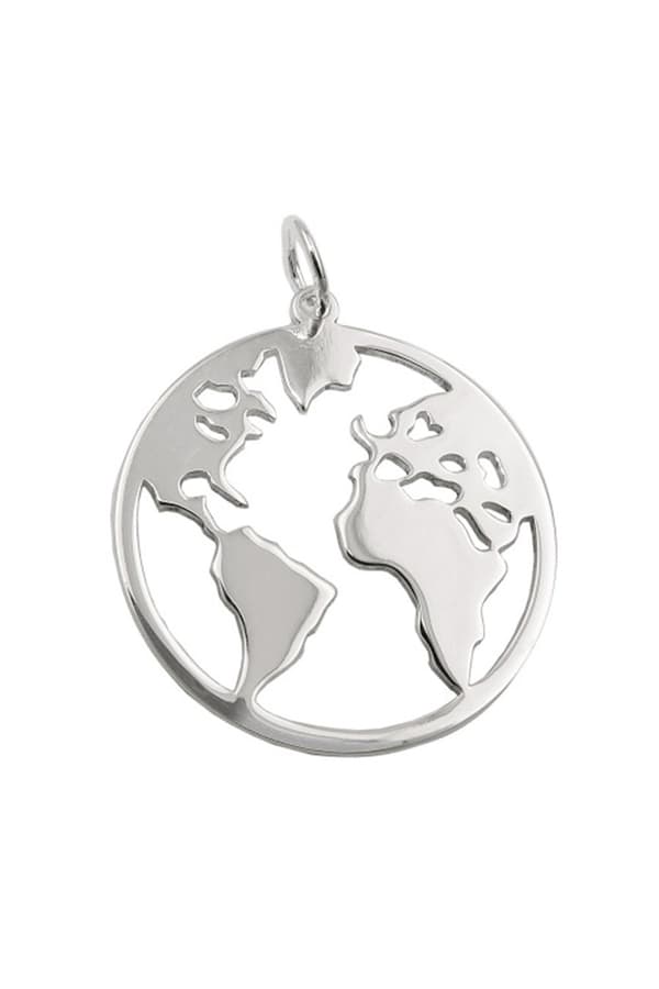 Pendant World Atlas Polished Silver 925 - GL93936