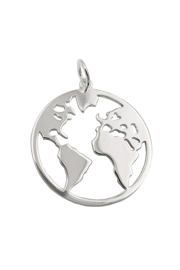 Pendant World Atlas Polished Silver 925 - GL93936