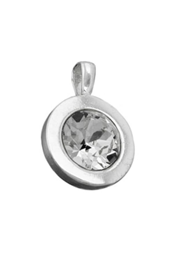 Pendant 11mm White Glas Stone Silver 925 - GL94079