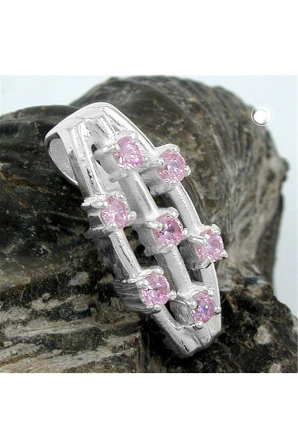 Pendant 7 Zirconia Crystals Pink Silver 925 - GL92332