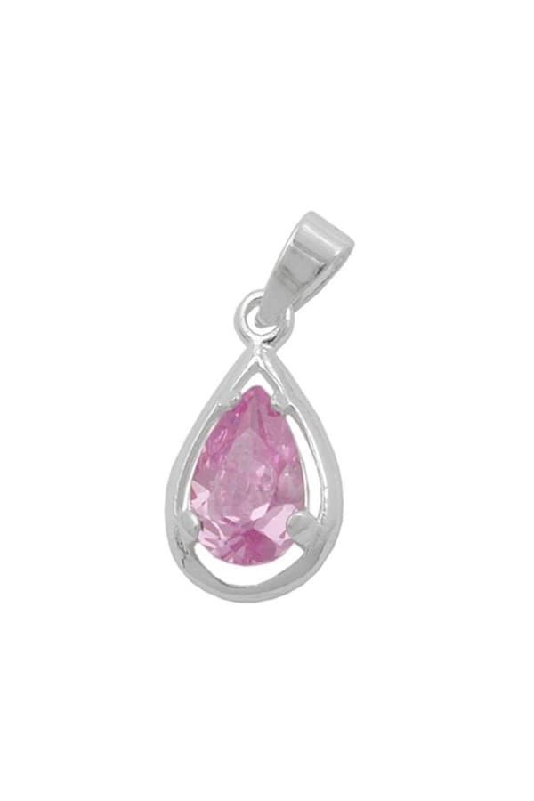 Pendant Drop Zirconia Pink Silver 925 - GL91447