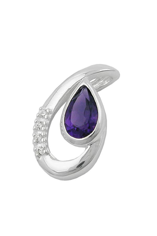 Pendant Amethyst/ Zirconia Silver 925 - GL91383