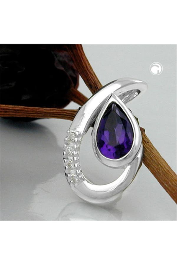 Pendant Amethyst/ Zirconia Silver 925 - GL91383