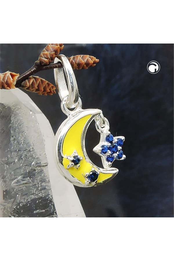 Pendant Moon And Flower Silver 925 - GL93797