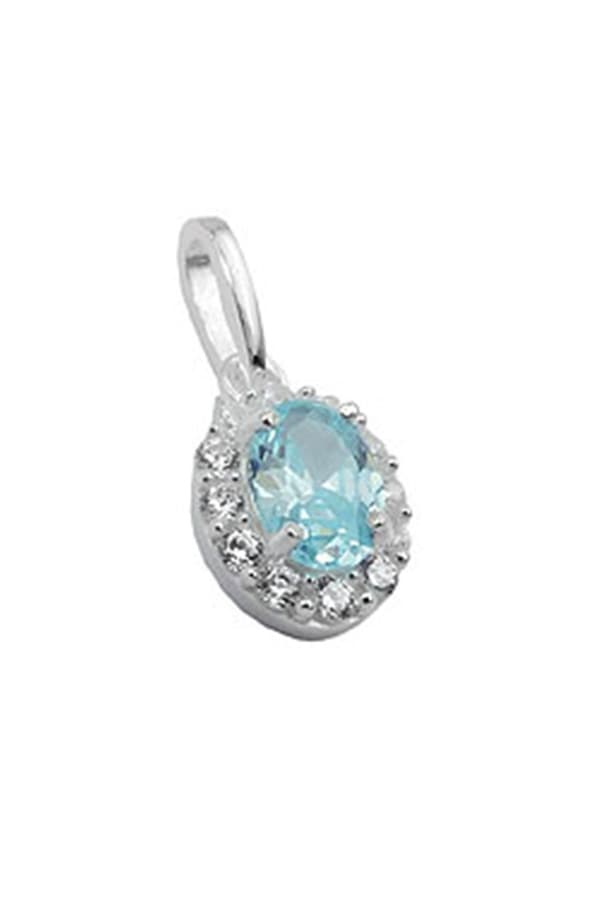 Pendant Zirconia Light Blue Silver 925 - GL93977