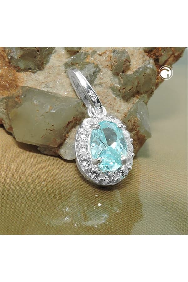 Pendant Zirconia Light Blue Silver 925 - GL93977