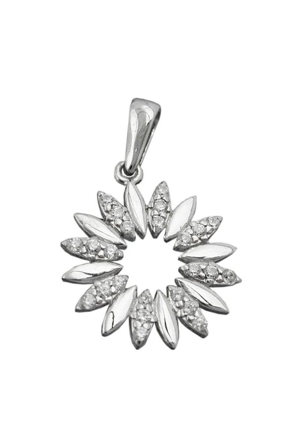 Pendant 14mm Flower With Zirconias Silver 925 - GL94077