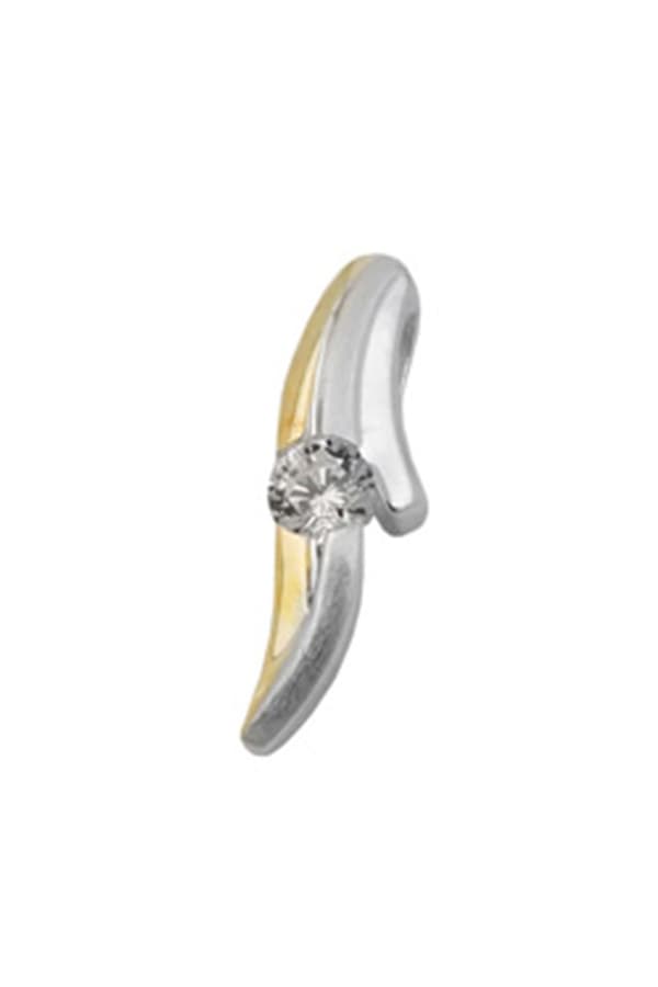 Pendant Two Tone Zirconia Silver 925 - GL93504