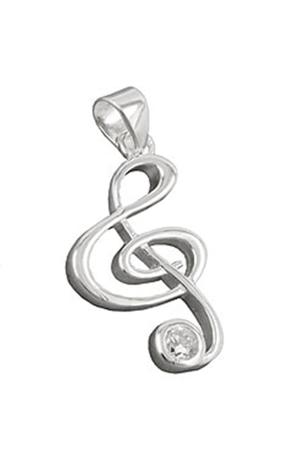 Pendant Clef With Zirconia Silver 925 - GL92654