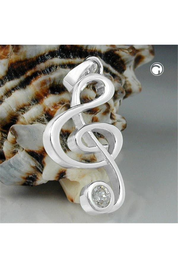 Pendant Clef With Zirconia Silver 925 - GL92654