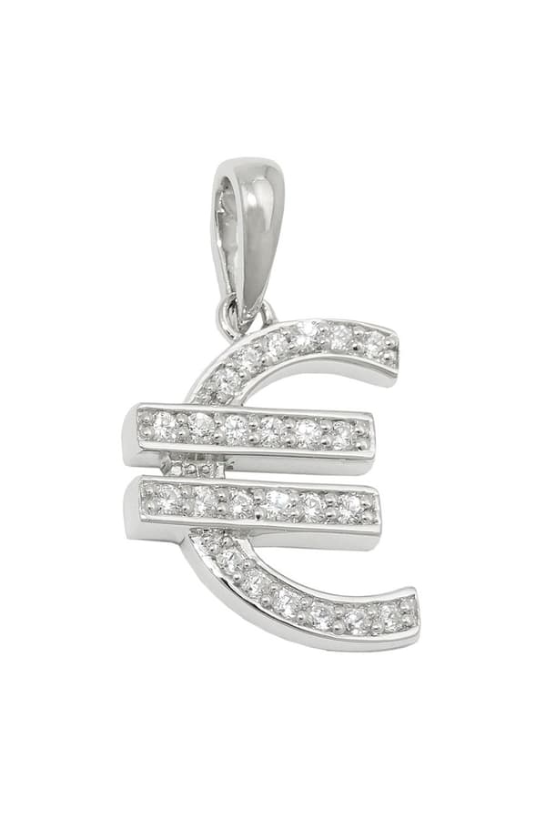 Pendant Euro Symbol Zirconia Silver 925 - GL92578