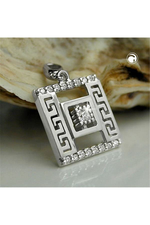 Pendant Roman Pattern Zirconia Silver 925 - GL90360