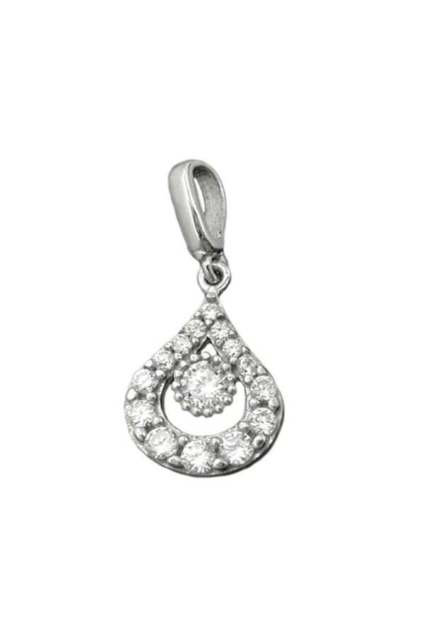 Pendant Drop With Zirconia Silver 925 - GL90187