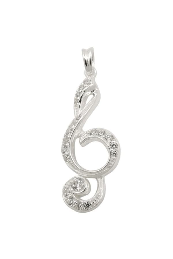 Pendant Clef Many Zirconias Silver 925 - GL93811