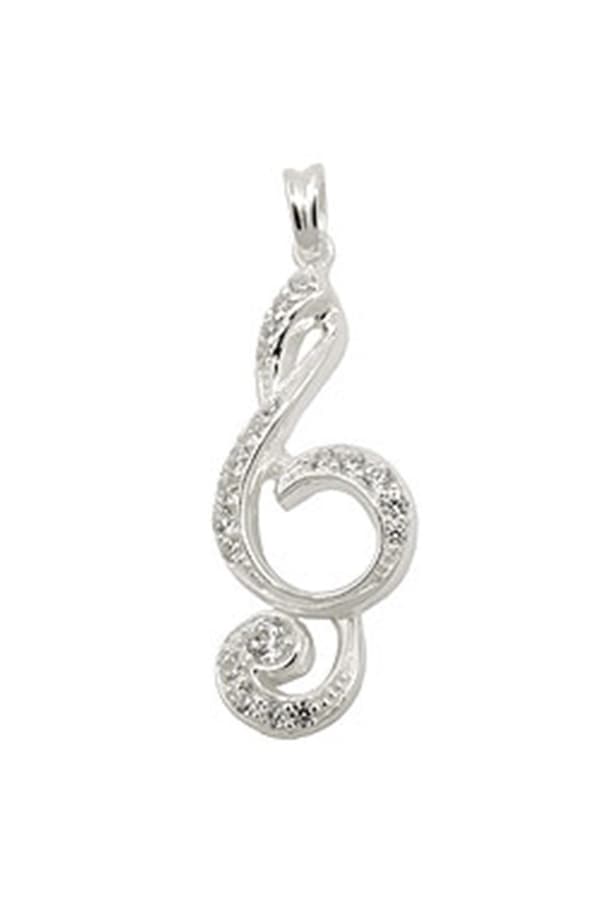 Pendant Clef Many Zirconias Silver 925 - GL93811