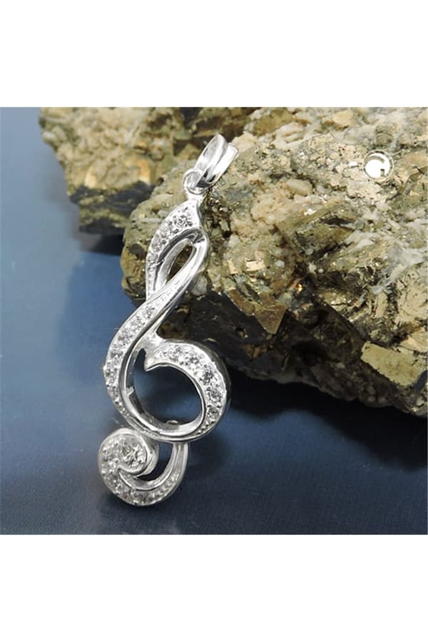 Pendant Clef Many Zirconias Silver 925 - GL93811