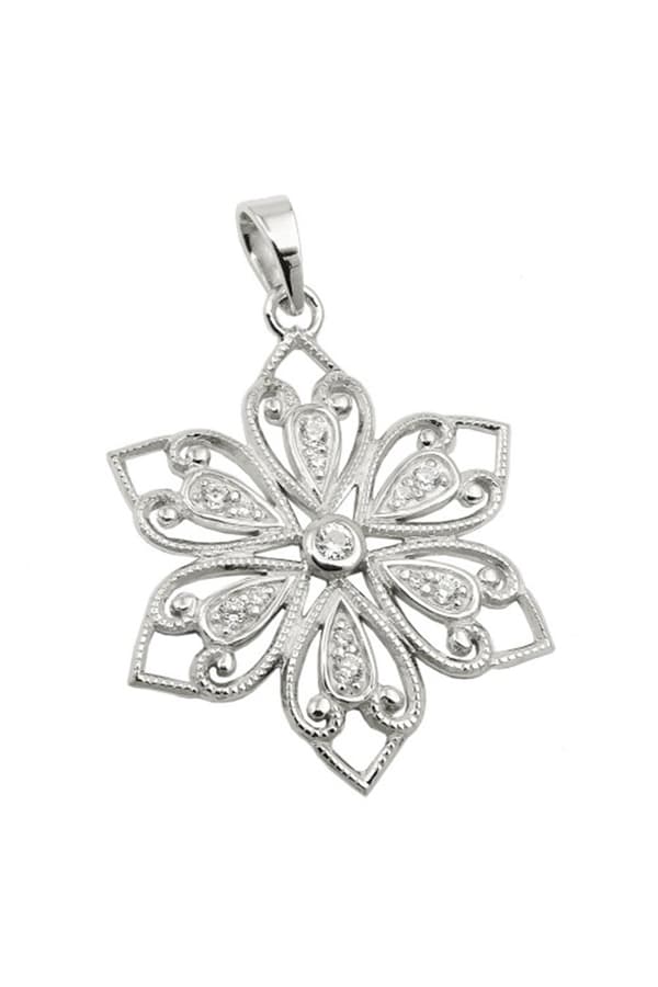 Pendant Flower Rhodium Plated Silver 925 - GL93886