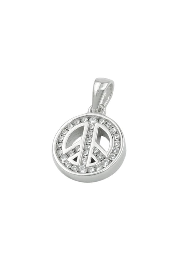 Pendant Peace Sign Zirconia Silver 925 - GL93958