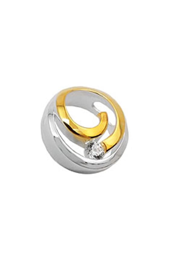 Pendant Circle 2-Ton Zirconia Silver 925 - GL93973