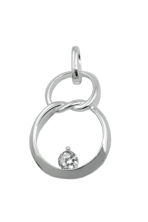 Pendant 23x15mm Double Circle Eight With Zirconia Silver 925 - GL93979